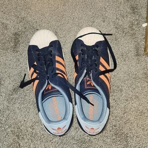 Adidas Mens' Blue and Orange Sneakers Brand New